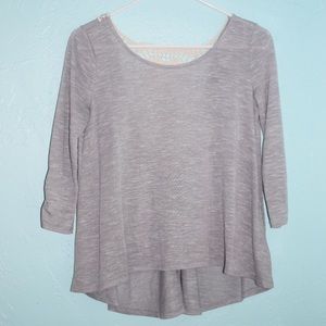 3/4 sleeve blouse w/ lace back